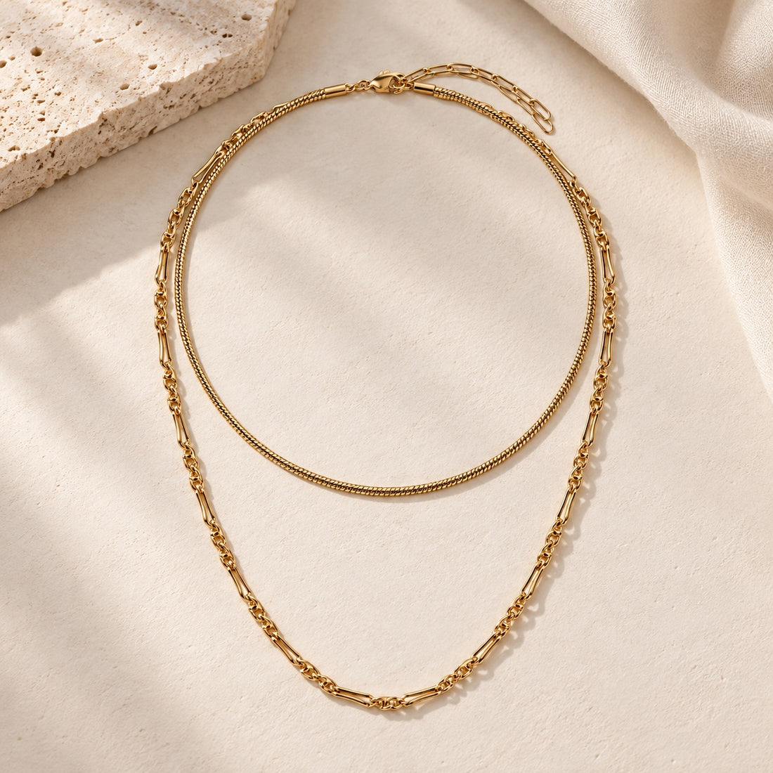 Soleil Layering Duo — Two Necklace Set