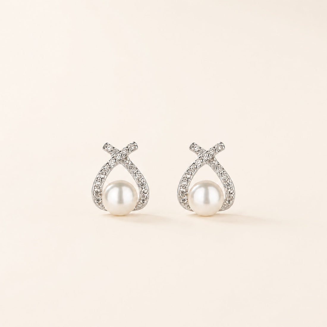 Pearl Knot Studs with sterling silver posts