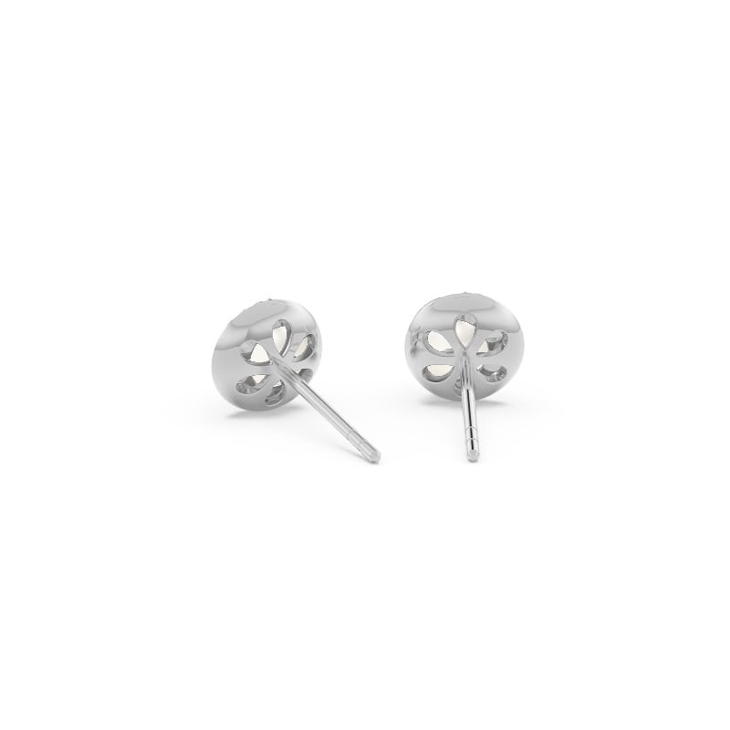 18K white gold pearl diamond earrings