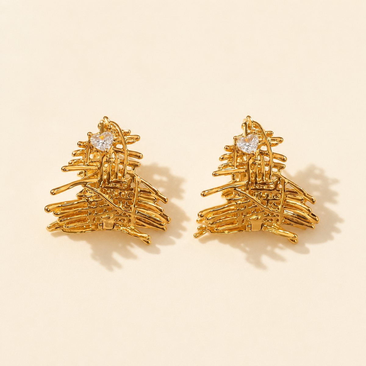 Irregular Woven Linen-Texture Hoop Earrings