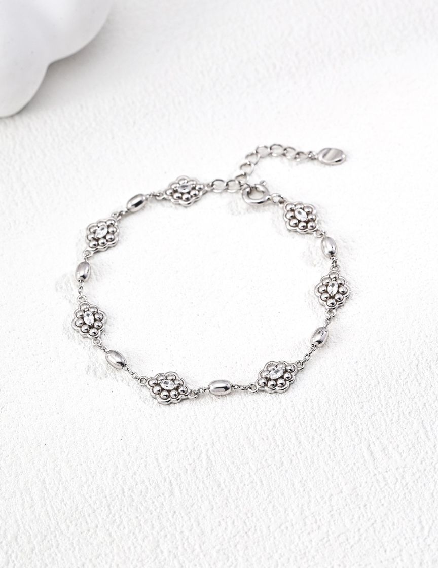 925 sterling silver zircon bracelet