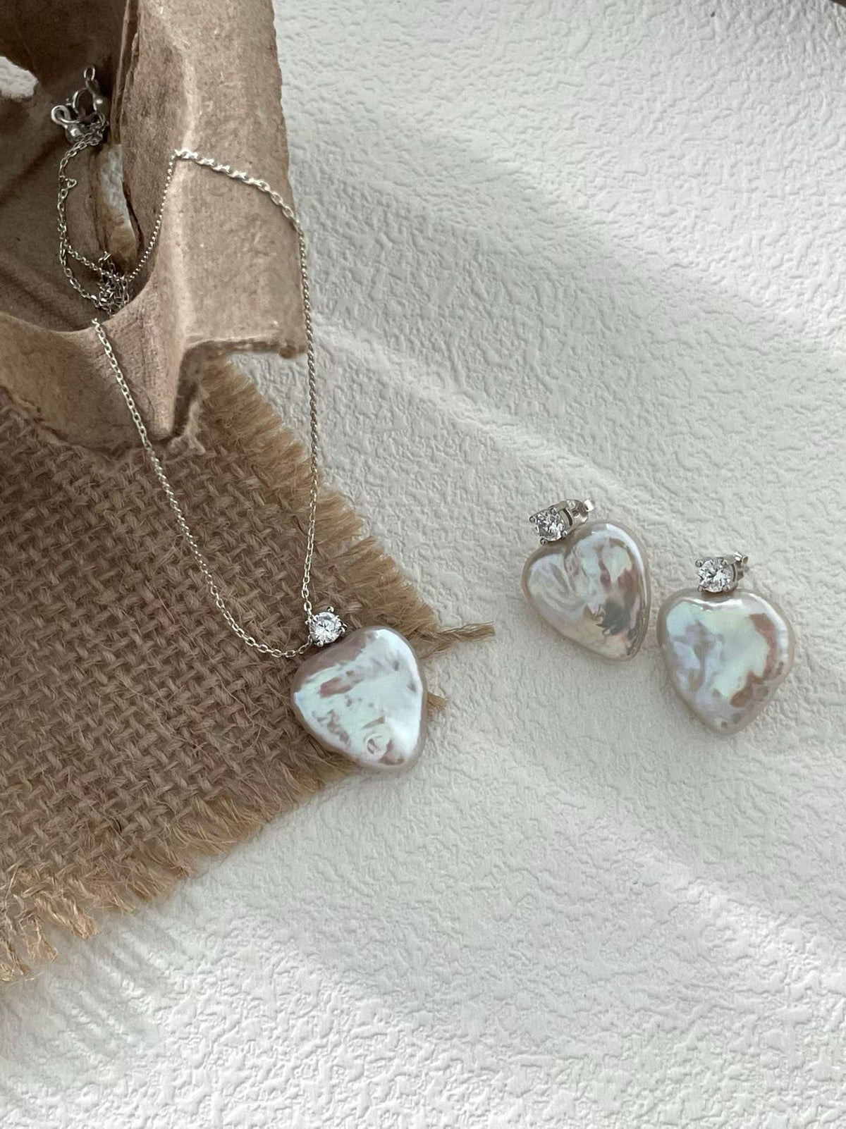 Eternal Heart Pearl Earrings