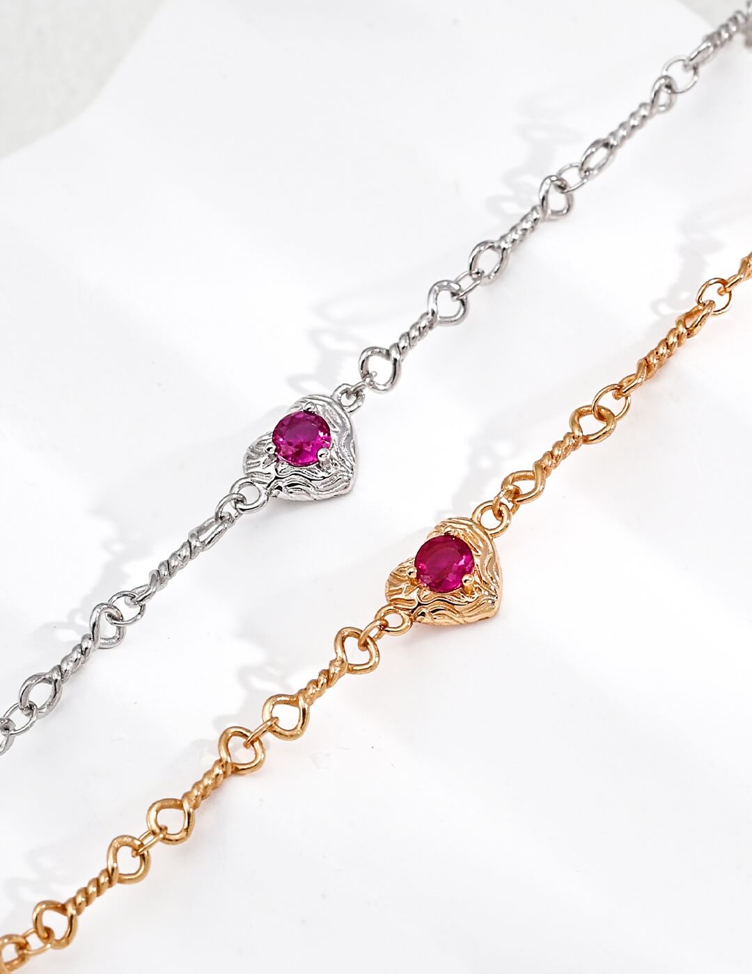 Adjustable sterling silver heart bracelet