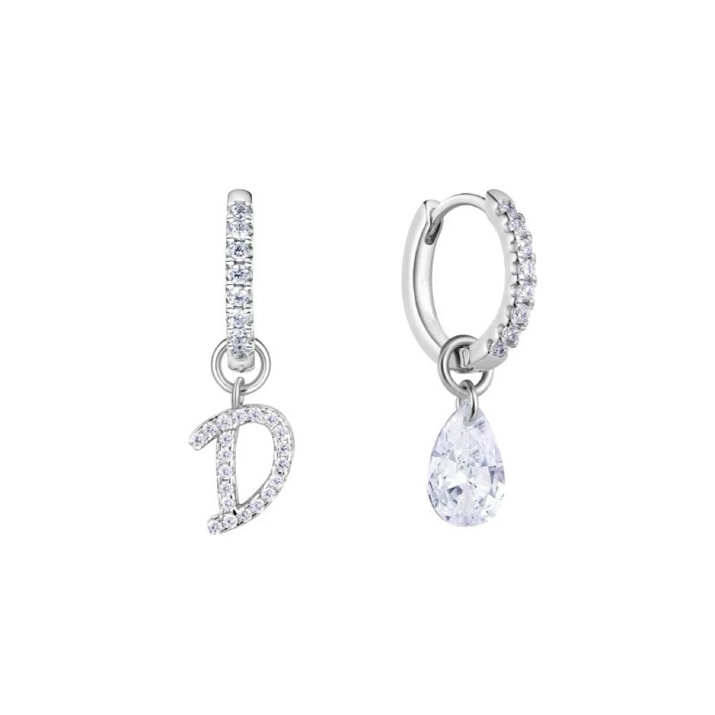 Alphabet stud earrings in silver