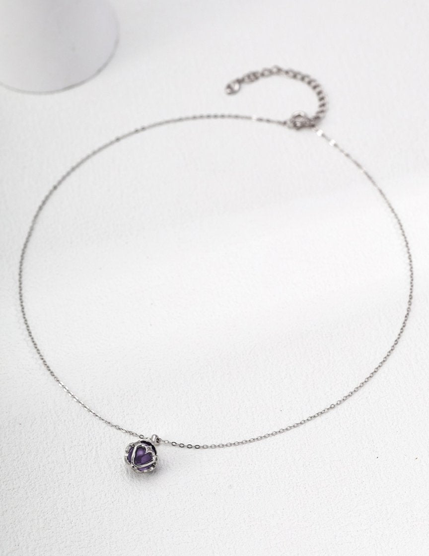 Amethyst lucky star necklace in sterling silver