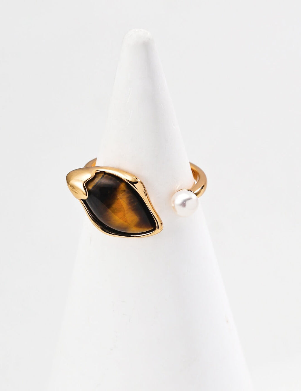 Antique gold Tiger’s Eye statement ring