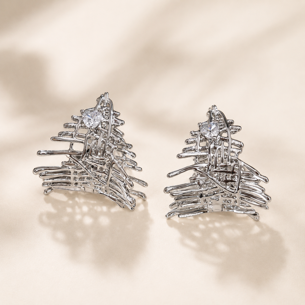 Irregular Woven Linen-Texture Hoop Earrings