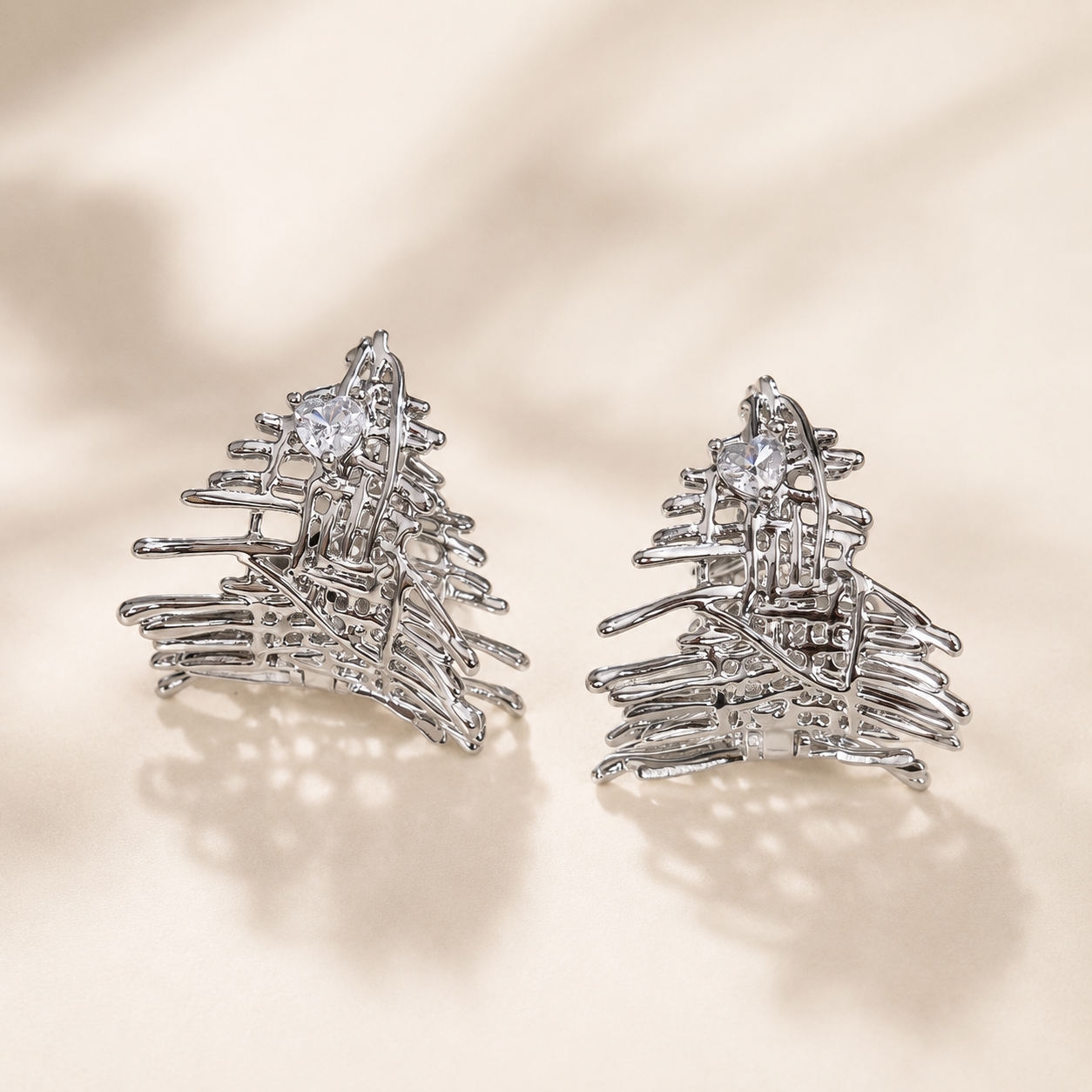 Irregular Woven Linen-Texture Hoop Earrings
