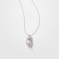 Baroque pearl pendant necklace in sterling silver