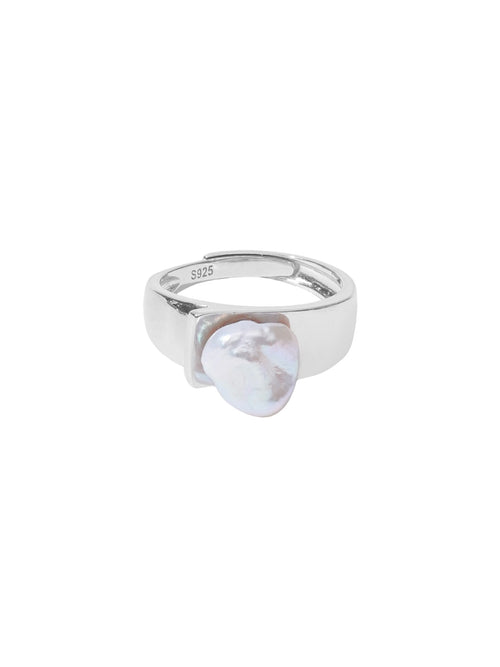 Baroque pearl ring in 925 sterling silver