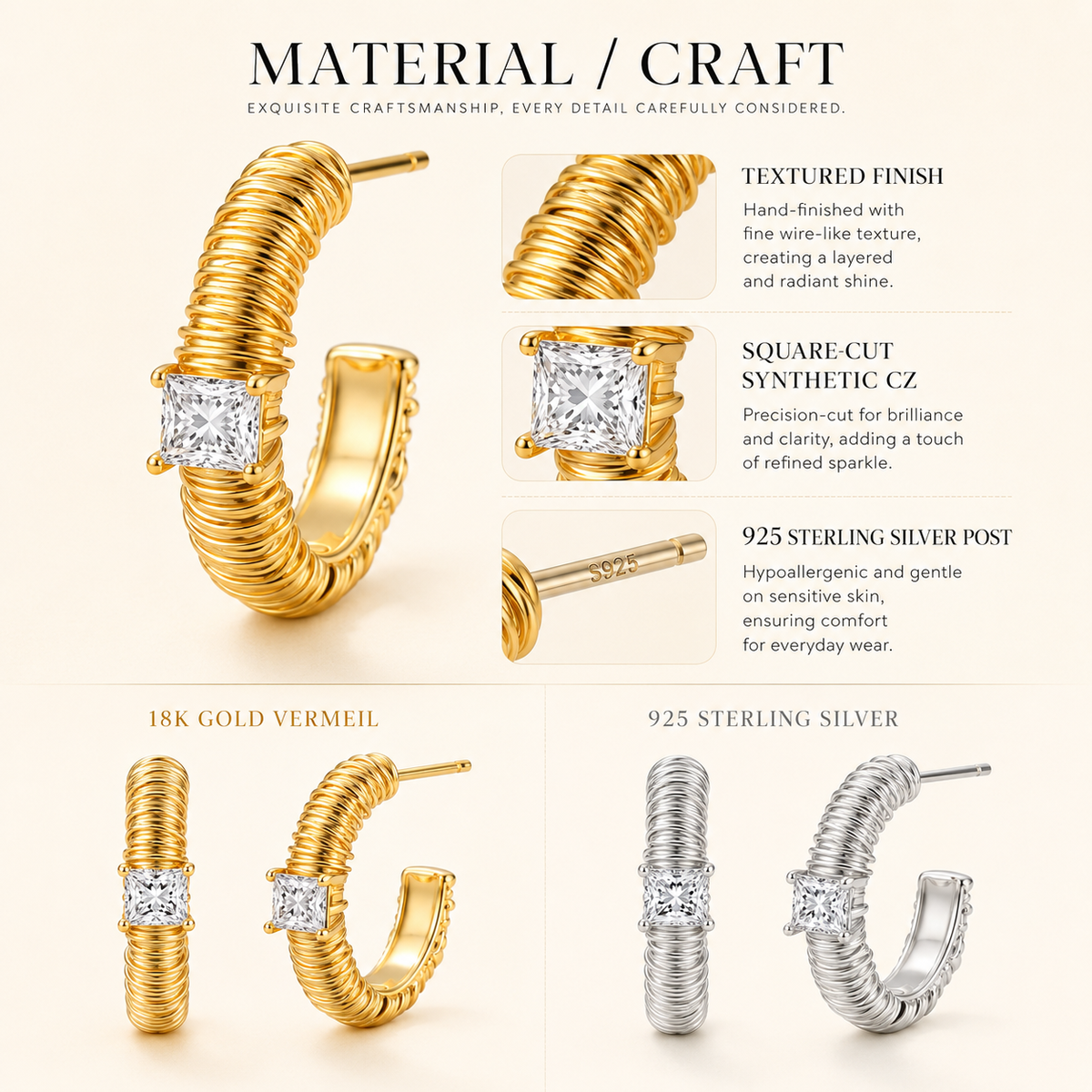 Dreamweave Textured Hoop Earrings