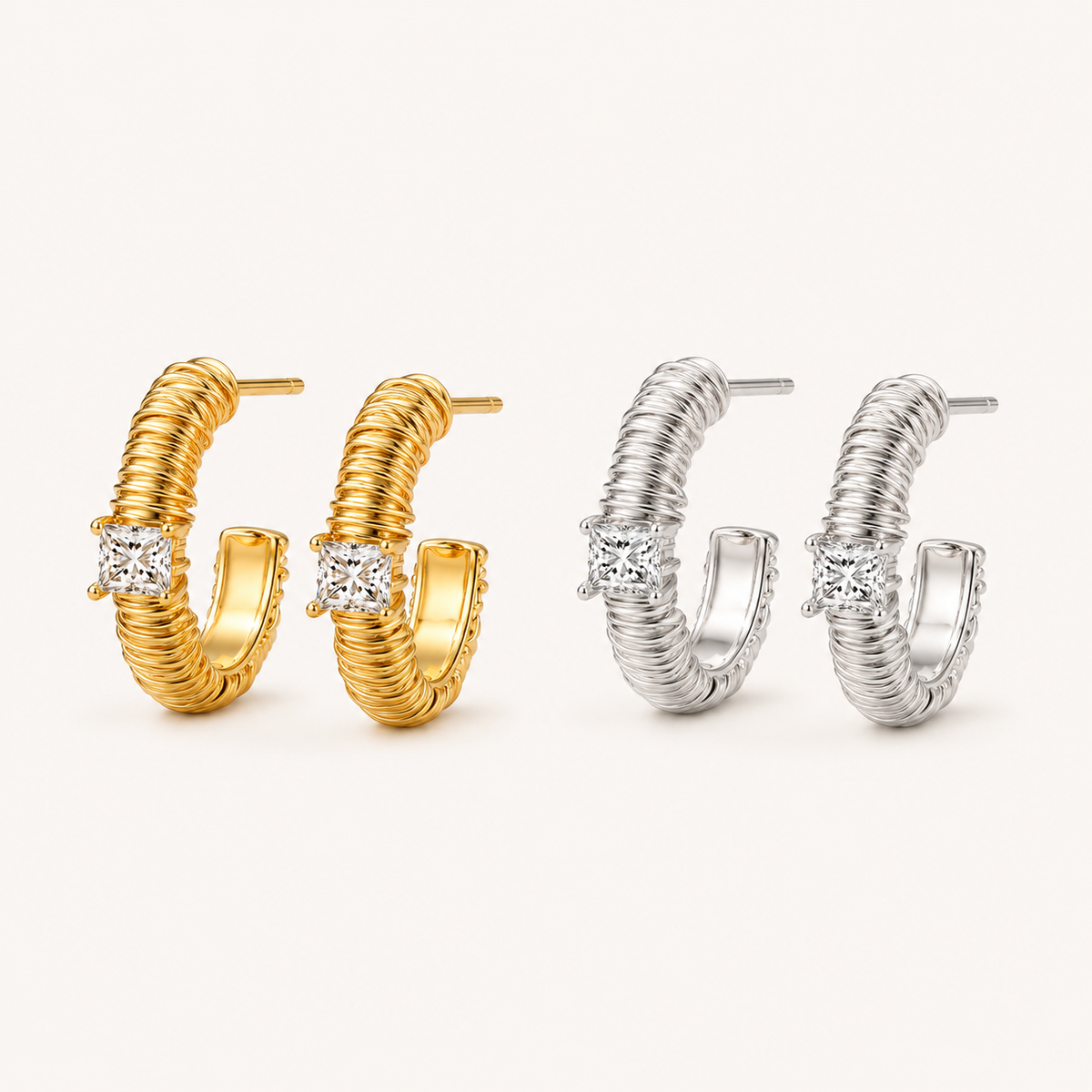 Dreamweave Textured Hoop Earrings