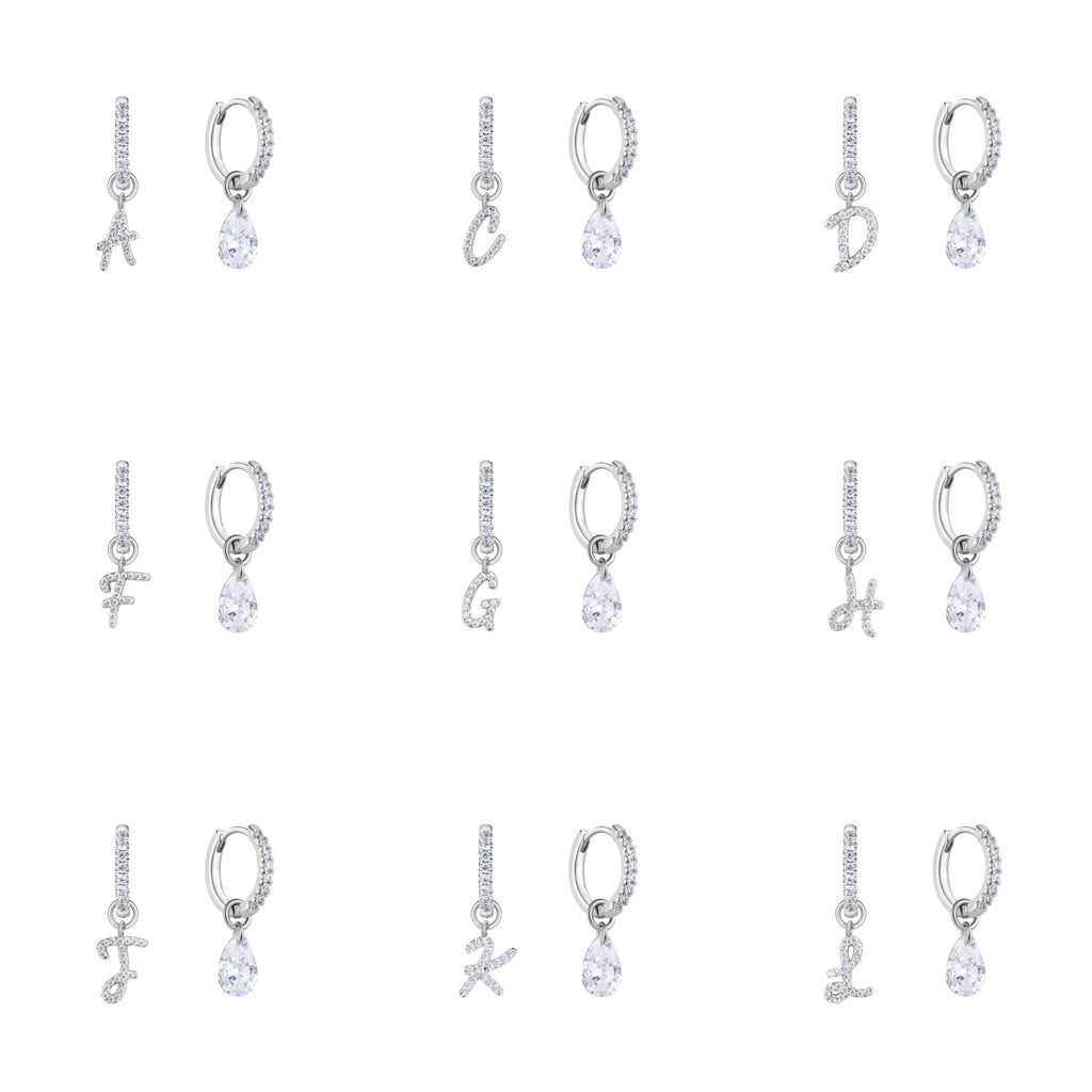 Diamond letter stud earrings