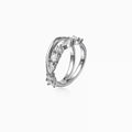 Double-layer diamond ring in white gold