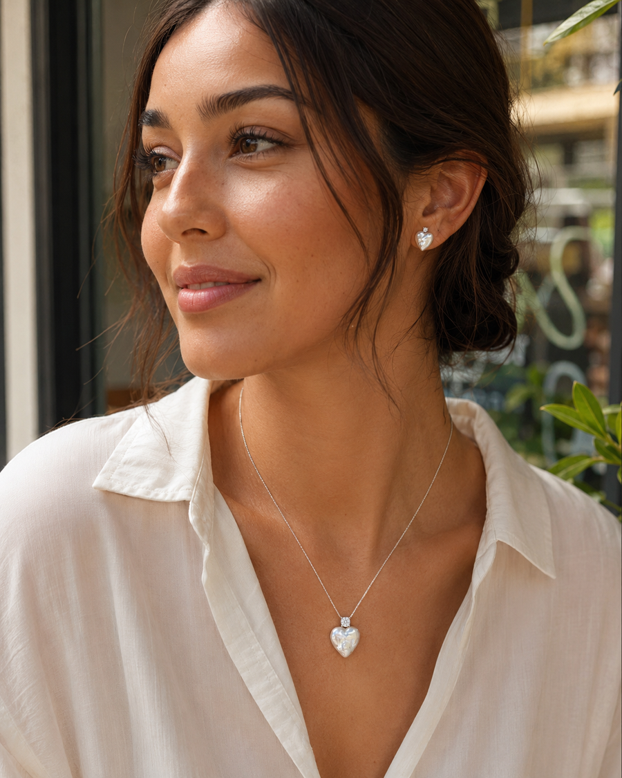 Eternal Heart Pearl Earrings