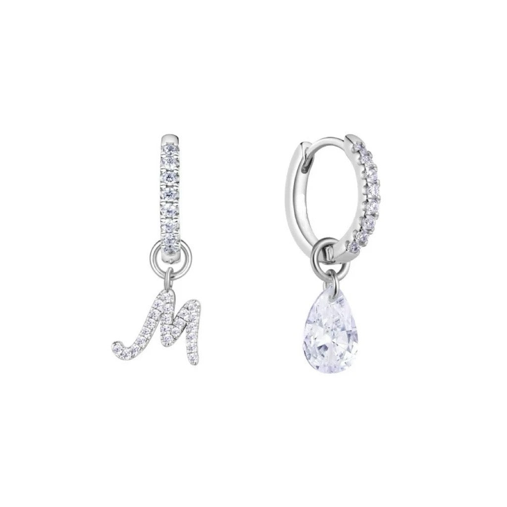 Fashion letter earrings with zirconia