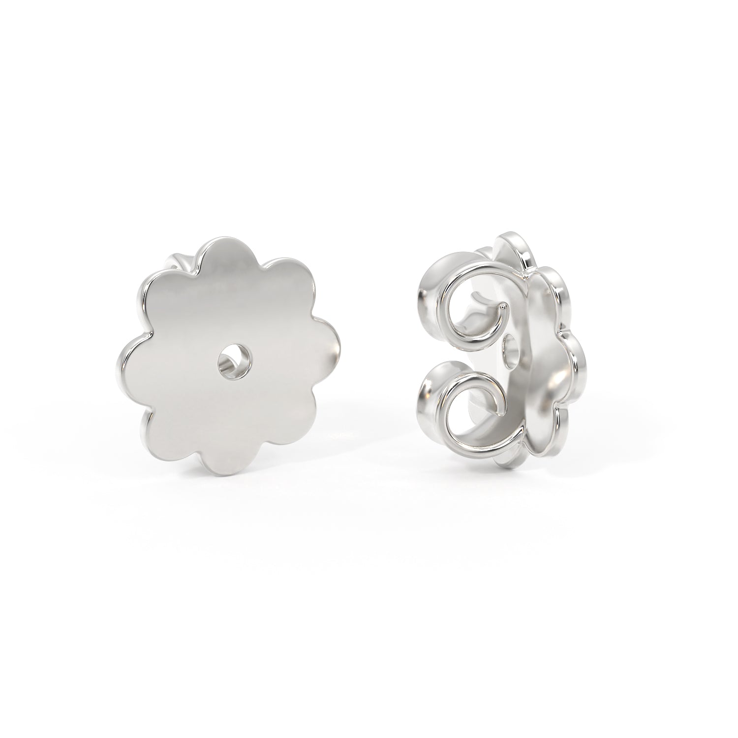 Freshwater pearl earrings with diamond crescent