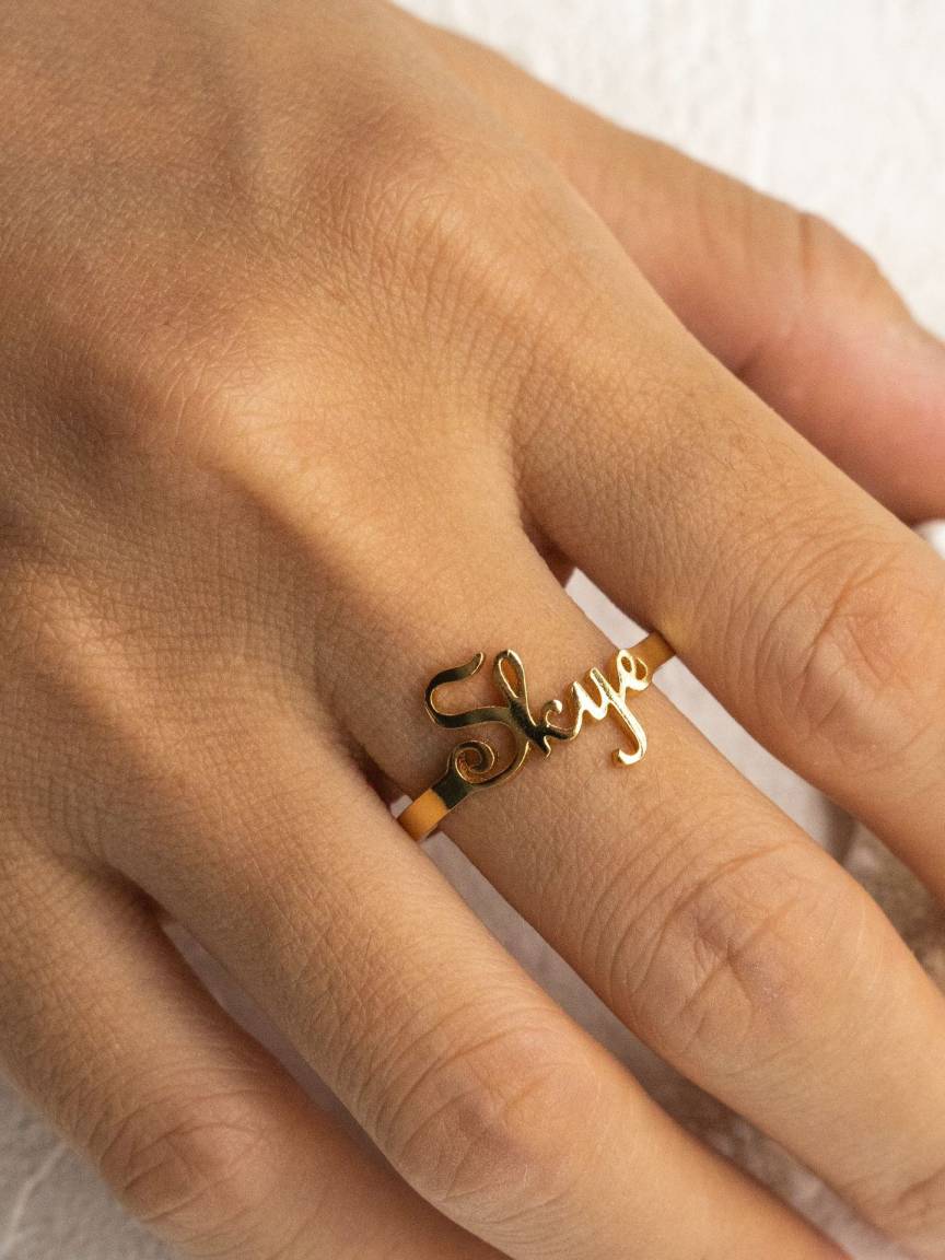 Personalised alphabet ring in sterling silver