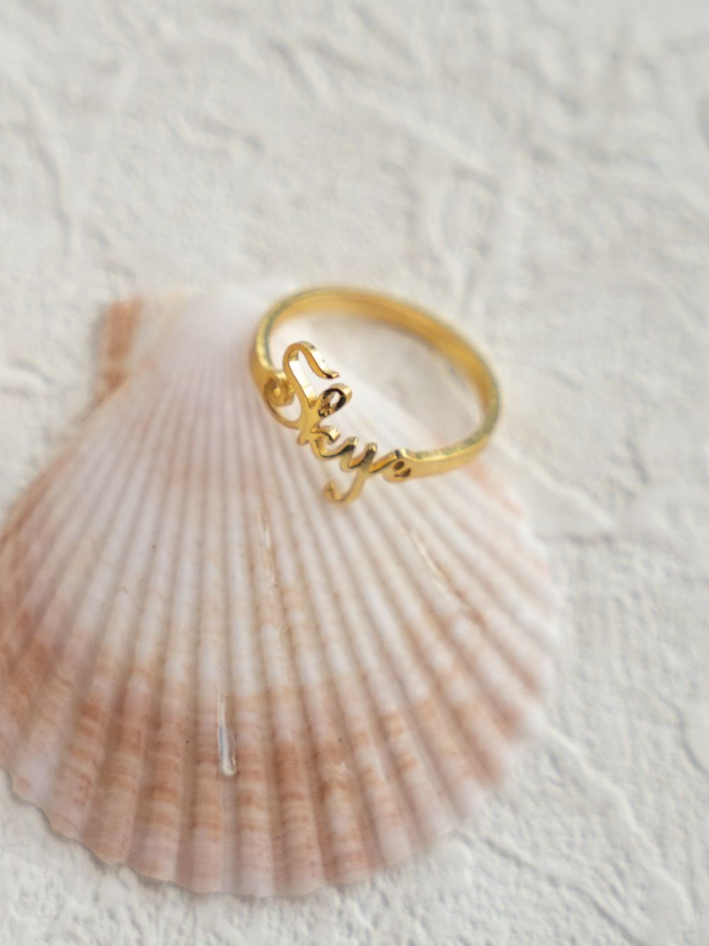 Gold personalised alphabet ring