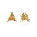 Gold plated woven texture hoop earrings