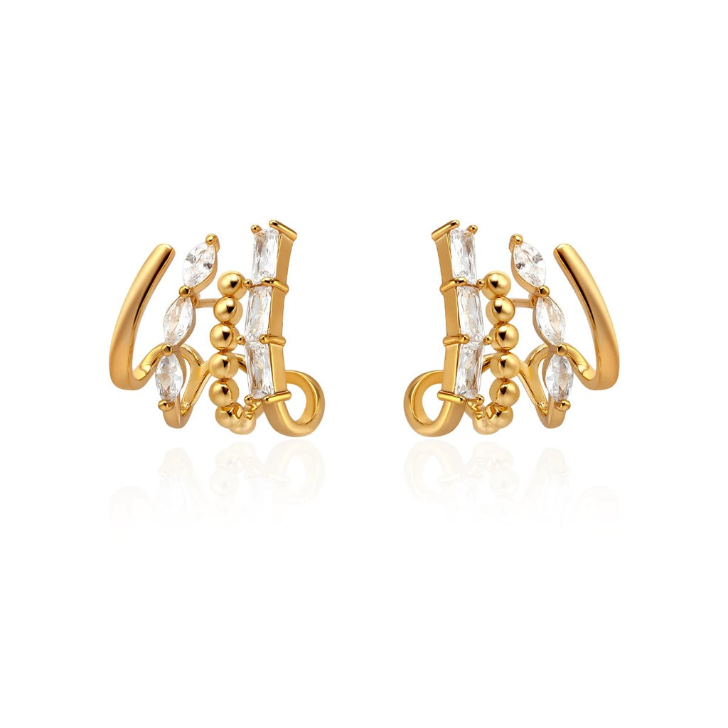 Gold plated zircon hoop earrings