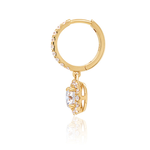 Halo Drop Lab Diamond Hoop Earrings