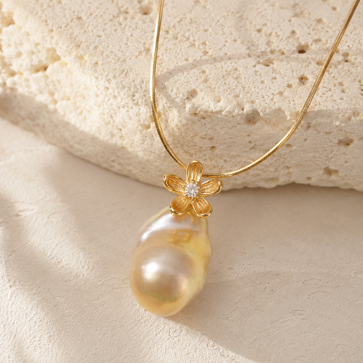 Baroque Pearl Flower Necklace