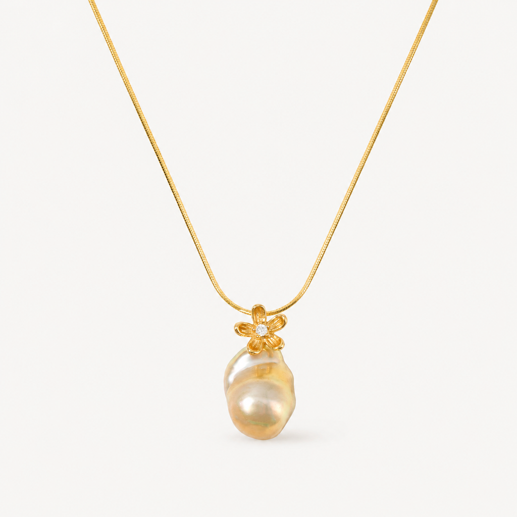 Baroque Pearl Flower Necklace