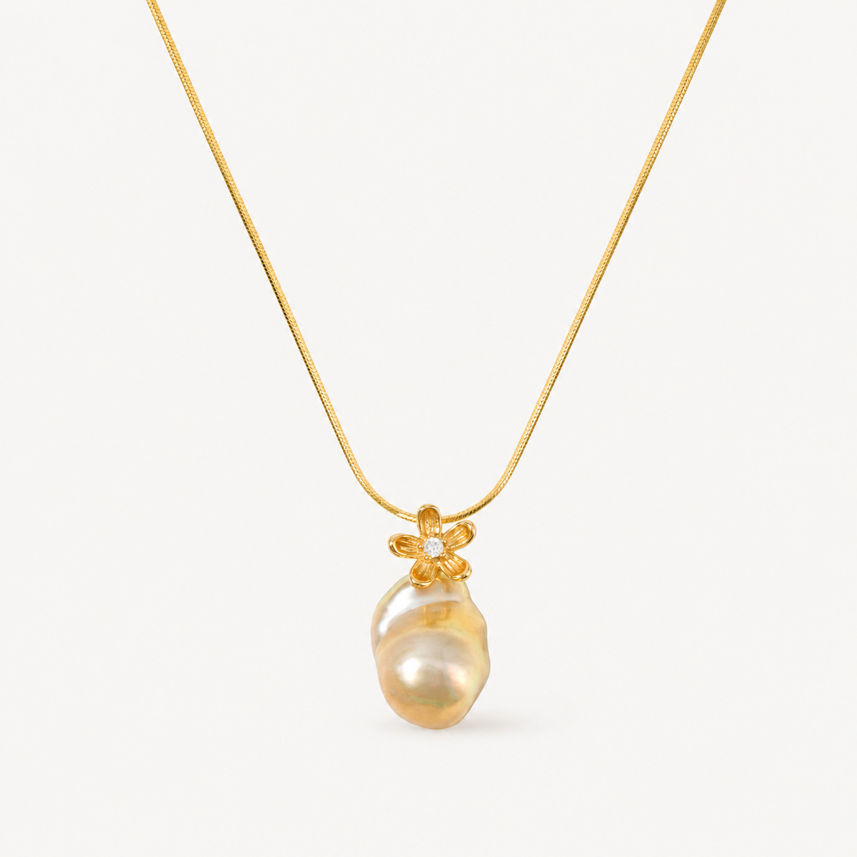 Baroque Pearl Flower Necklace