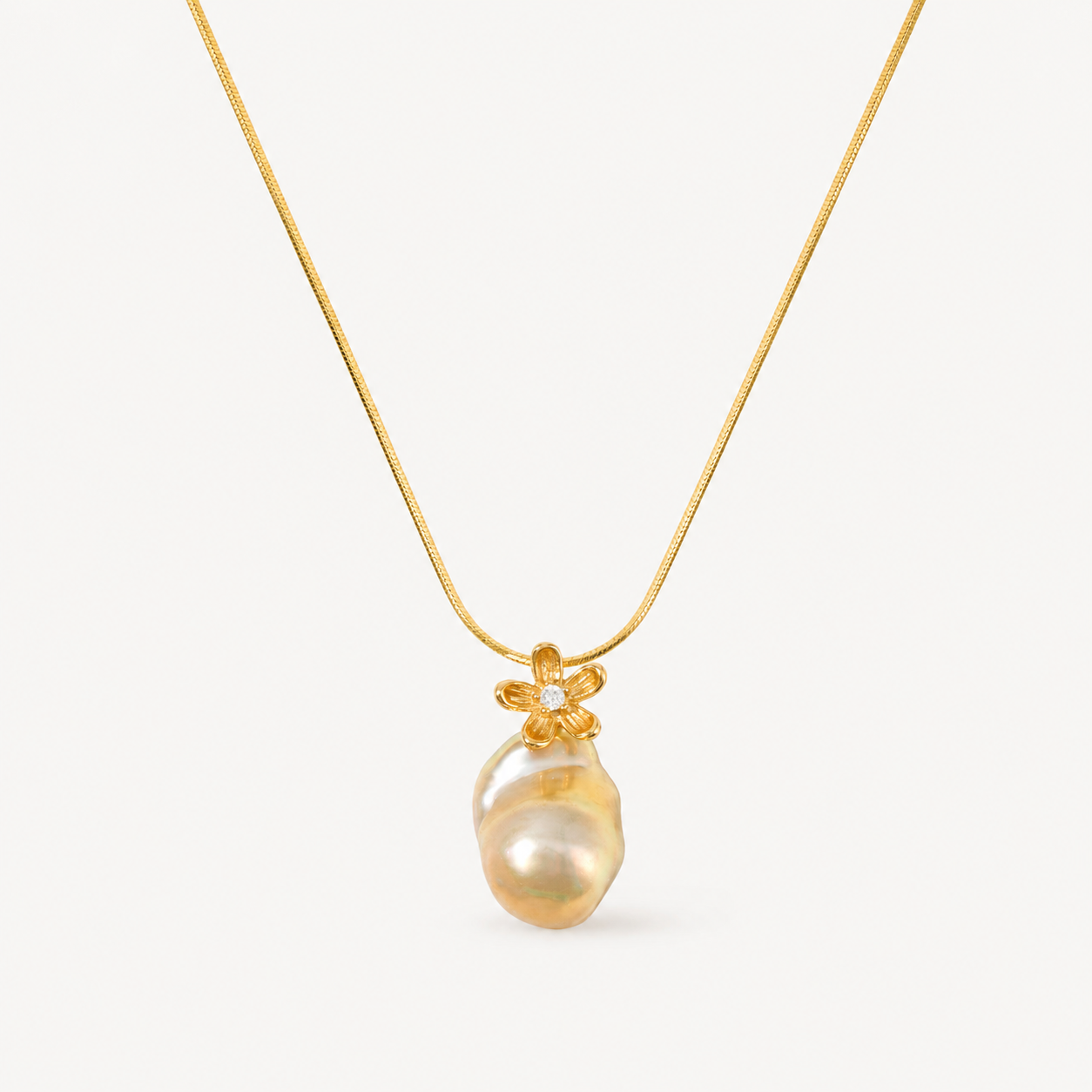 Baroque Pearl Flower Necklace