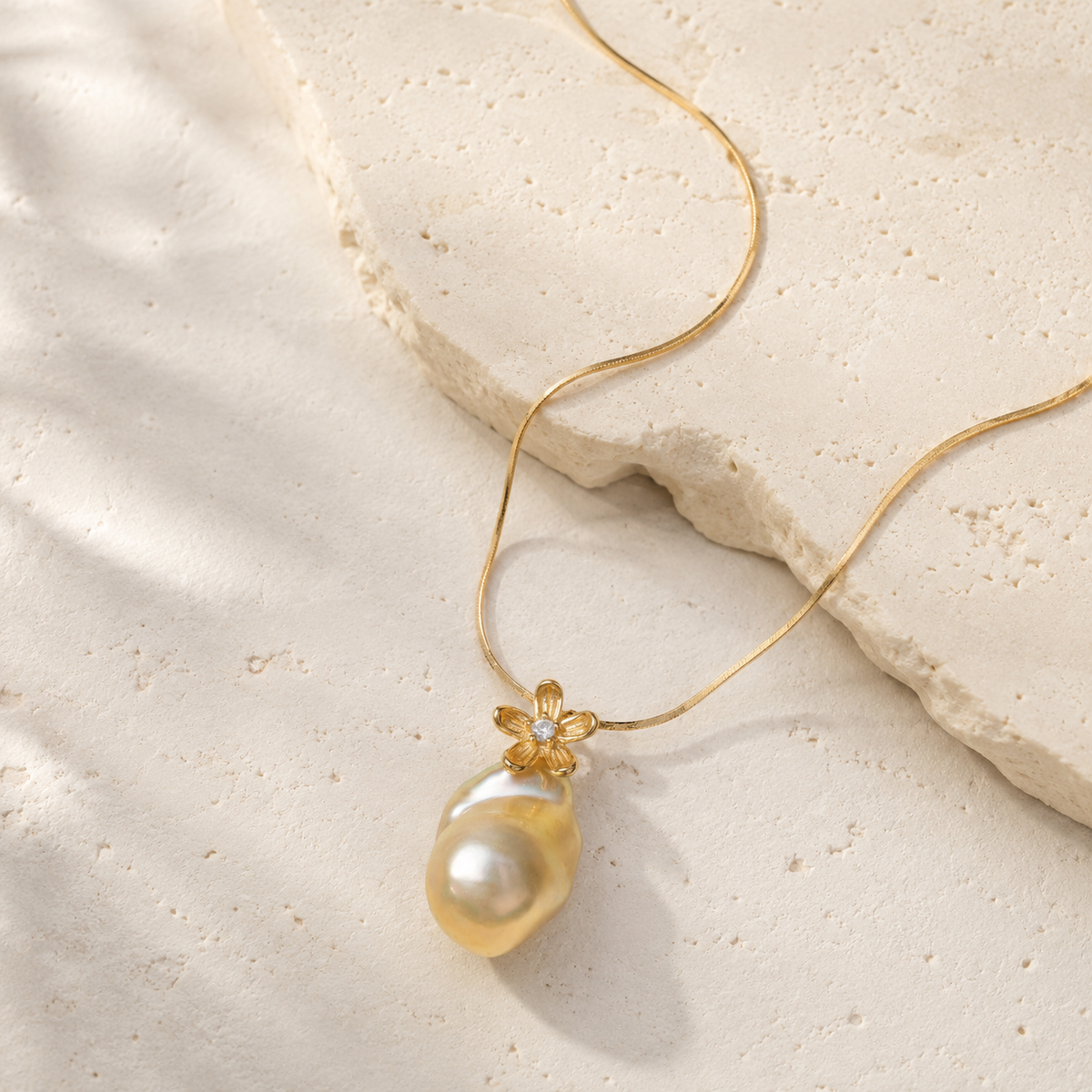 Baroque Pearl Flower Necklace