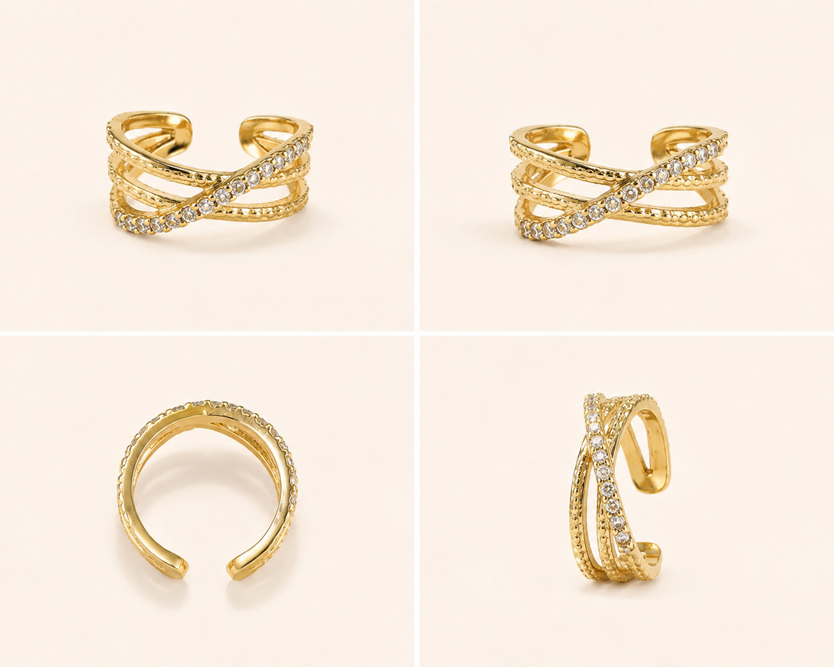 Sparkling Crisscross Ring