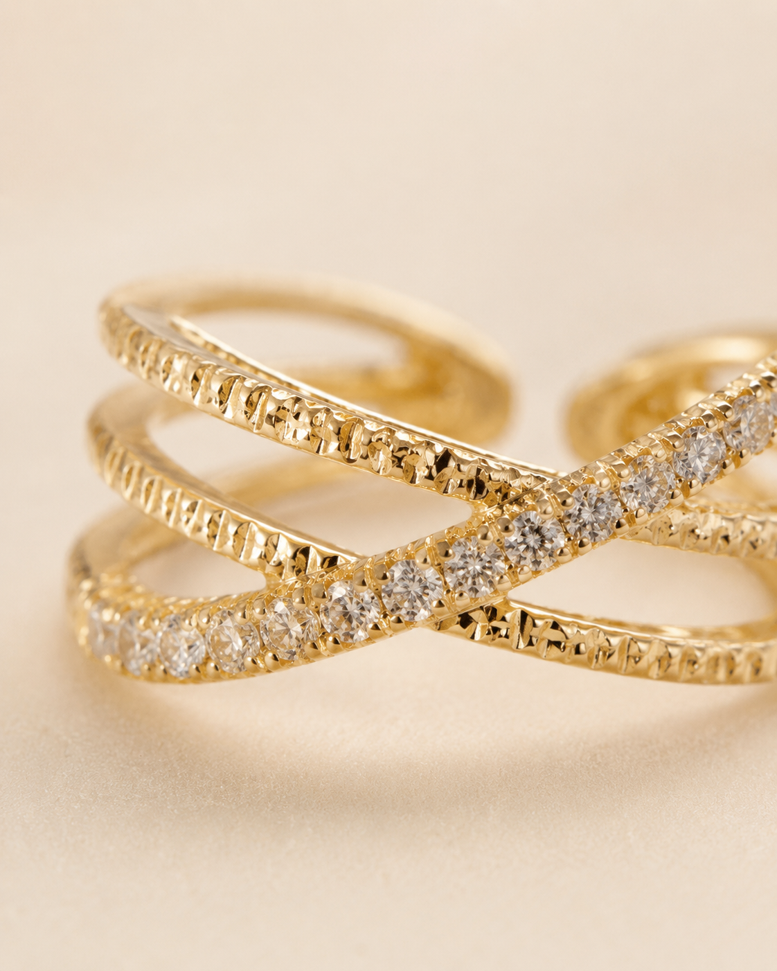 Sparkling Crisscross Ring