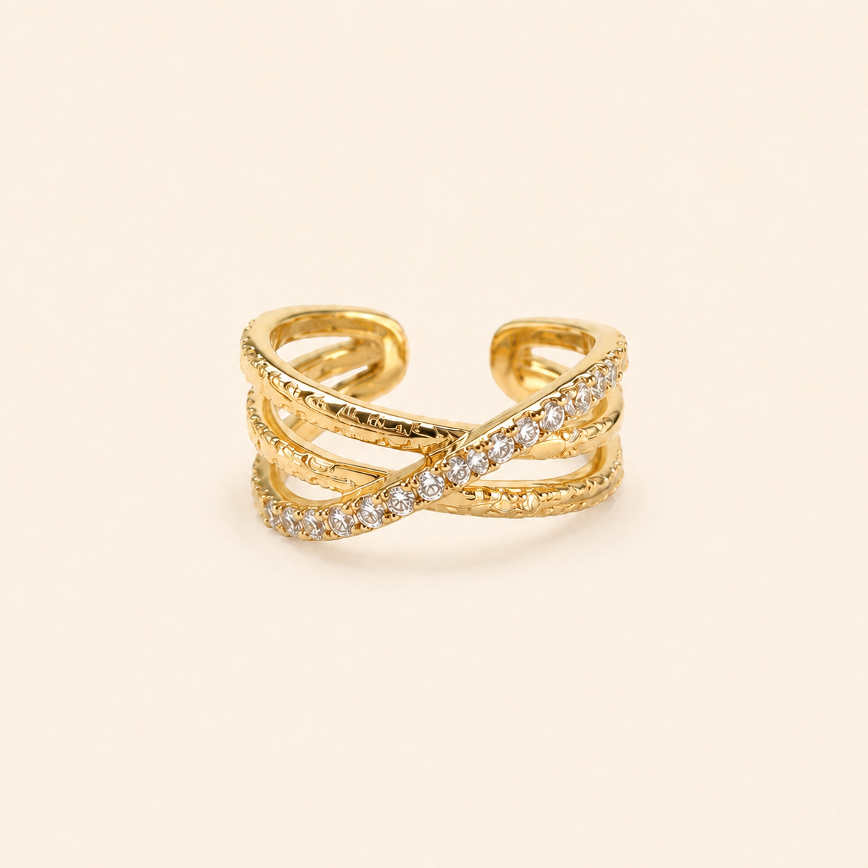 Sparking Crisscross Ring