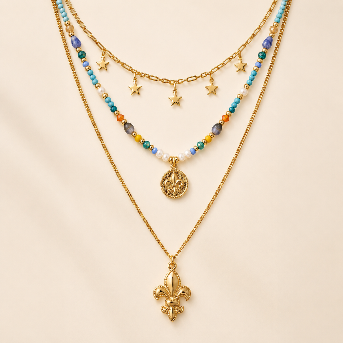 Santorini Three-Necklace Set