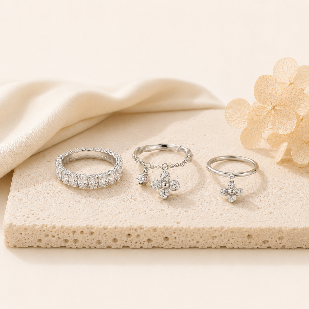 Wild Bloom Ring Stack