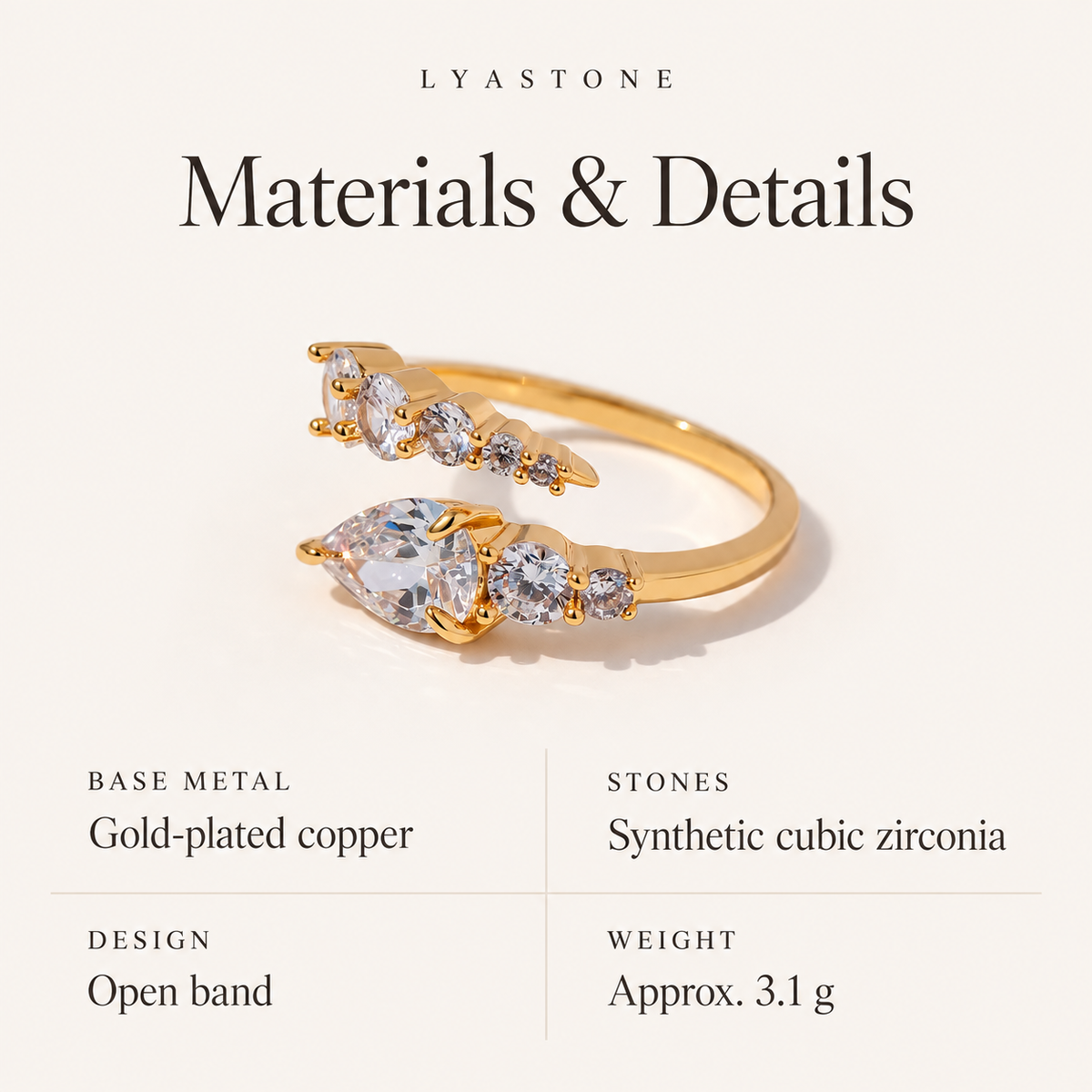 Seraphine Crystal Serpent Ring