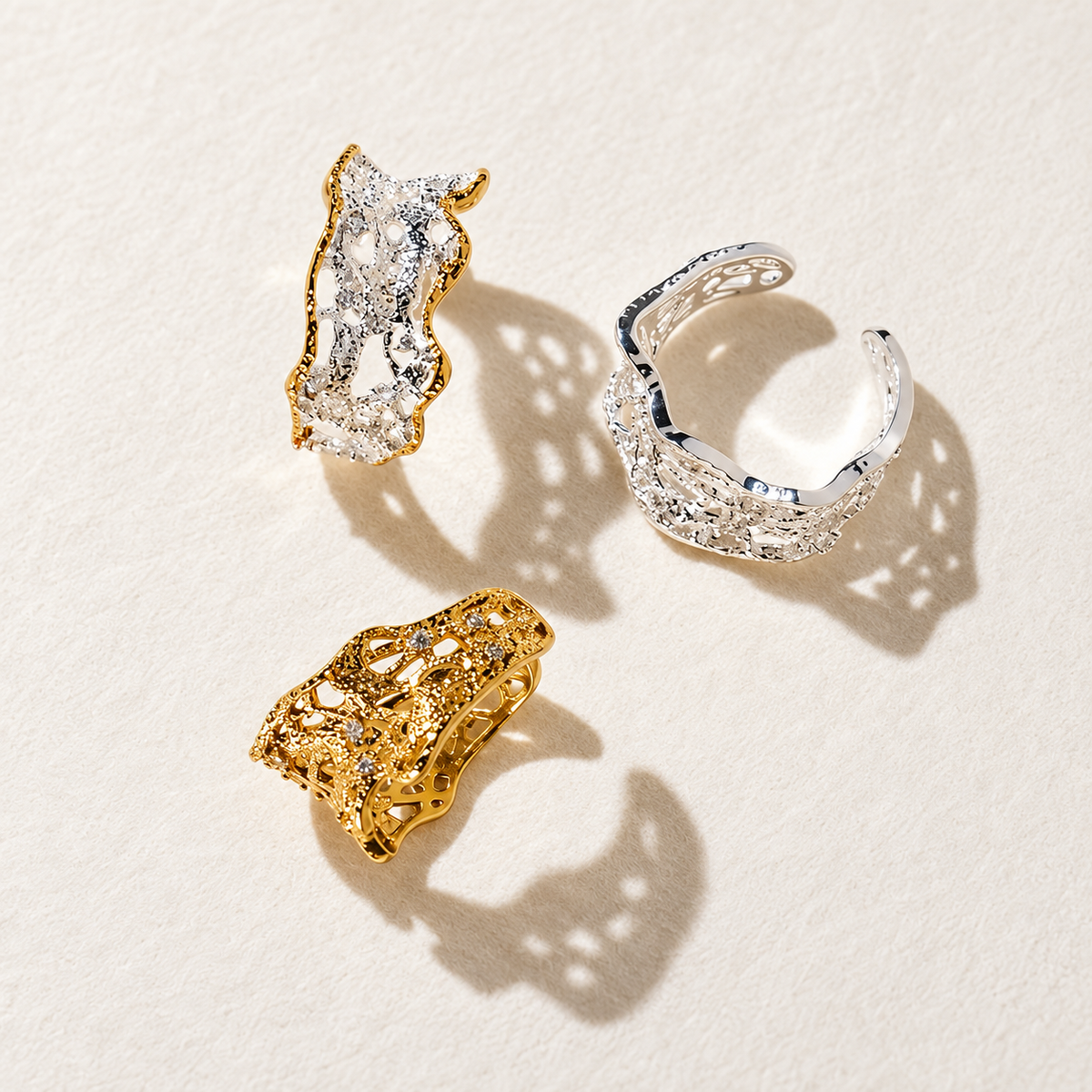 Venetian Lace Sculptural Open Ring