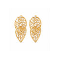 Hollow Diamond Leaf Earrings