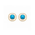 Artisanal Tiger Eye & Enamel Stud Earrings