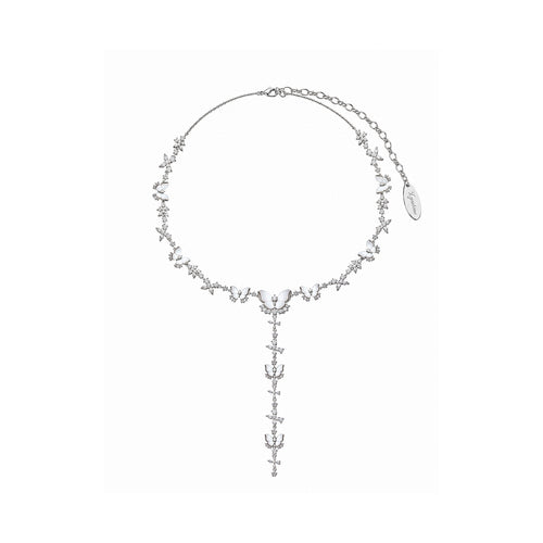 Natural White Mother-of-Pearl Butterfly Necklace