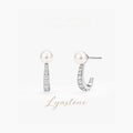 Lumiere Pearl Earrings freshwater pearl drop earrings with zircon detail