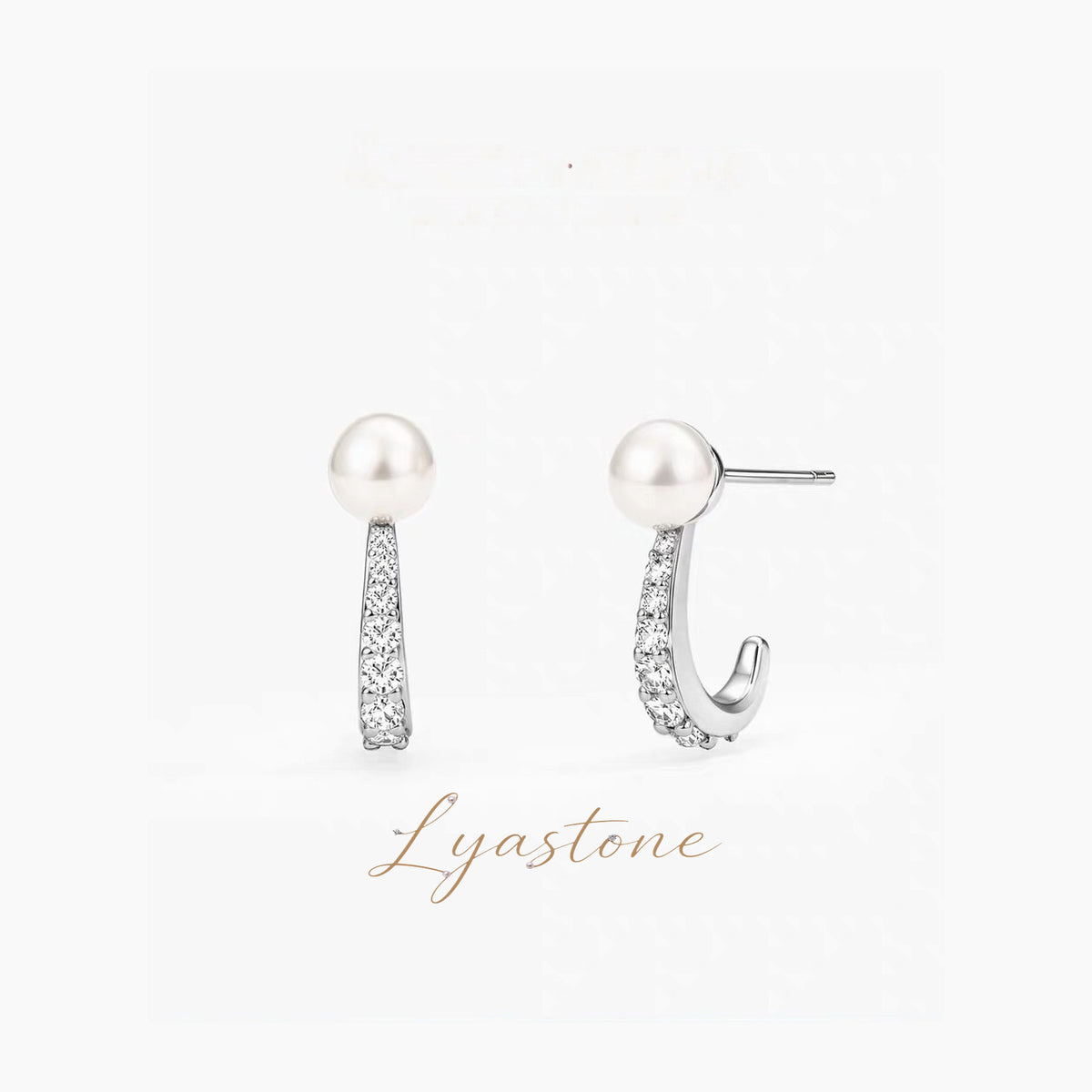 Lumiere Pearl Earrings freshwater pearl drop earrings with zircon detail