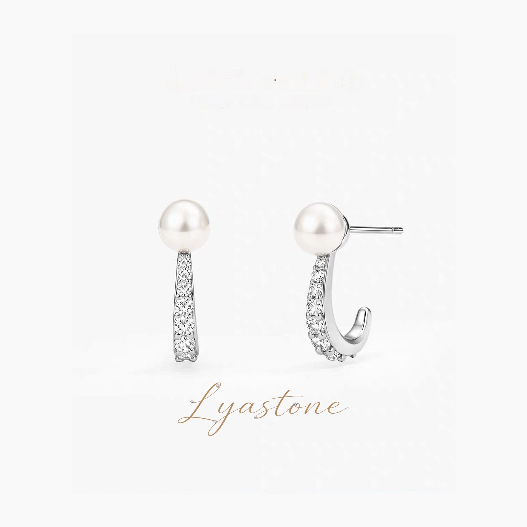 Lumiere Pearl Earrings freshwater pearl drop earrings with zircon detail