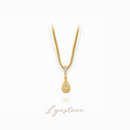 Aurelia Drop Necklace gold-plated teardrop pendant on chain