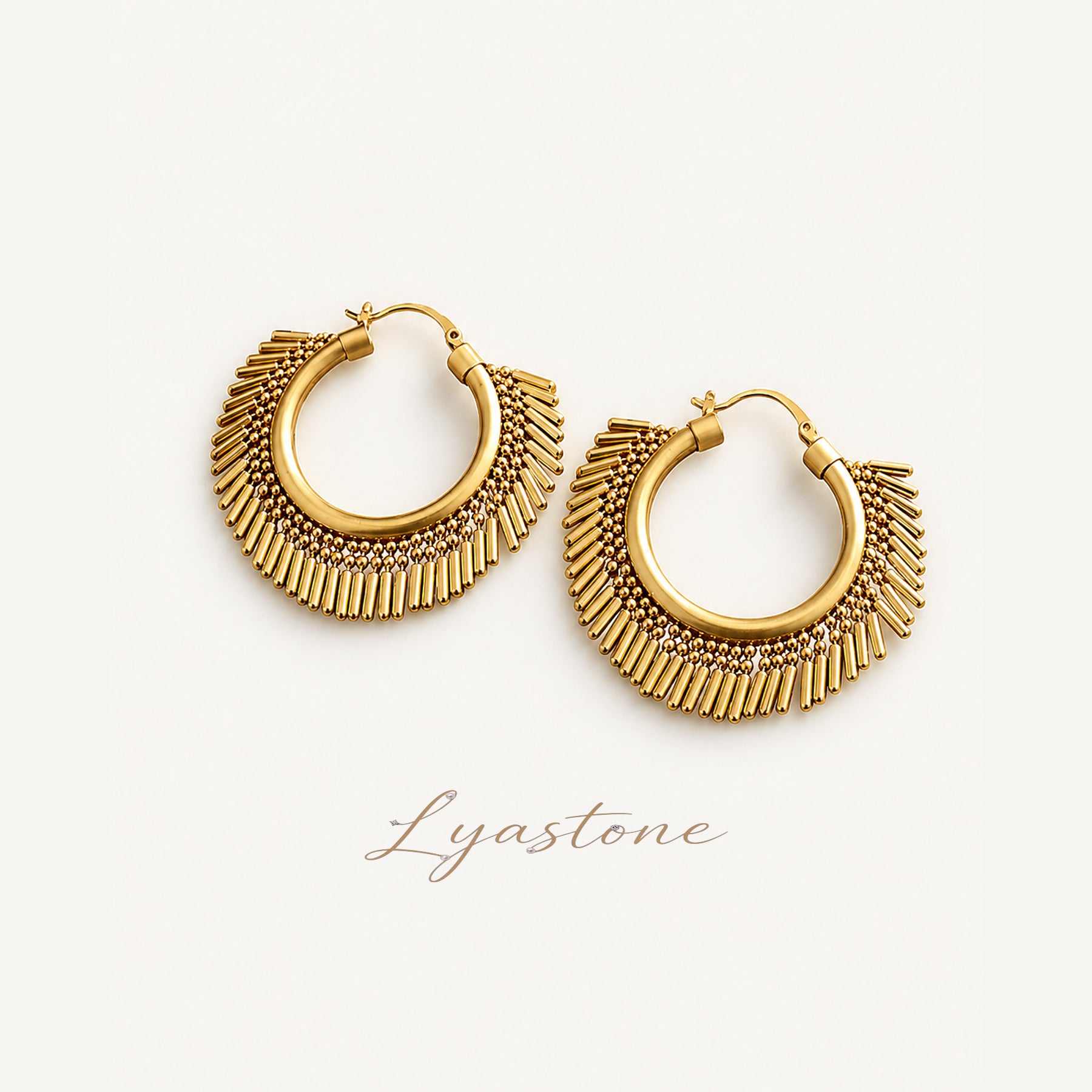 Sculpted Brass Statement Hoop Earrings
