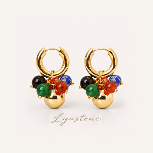 Mosaic Charm Huggie Earrings