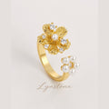 Golden Bloom Pearl Ring