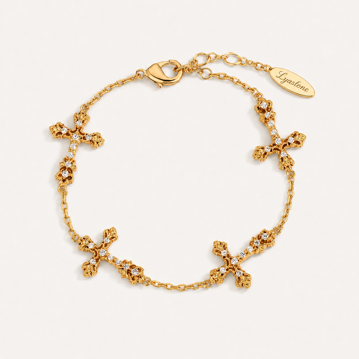 Vintage Relief Cross Bracelet