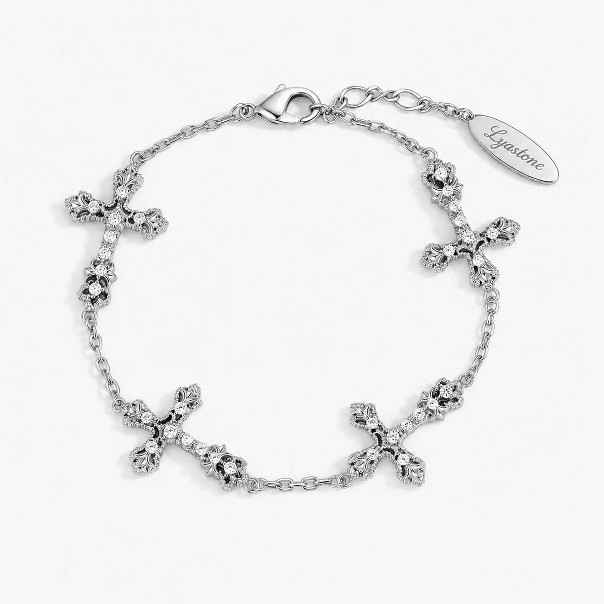 Vintage Relief Cross Bracelet